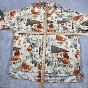 Vintage NFL Oakland Raiders All Over Print Button Up Shirt Mens Size XL Rare